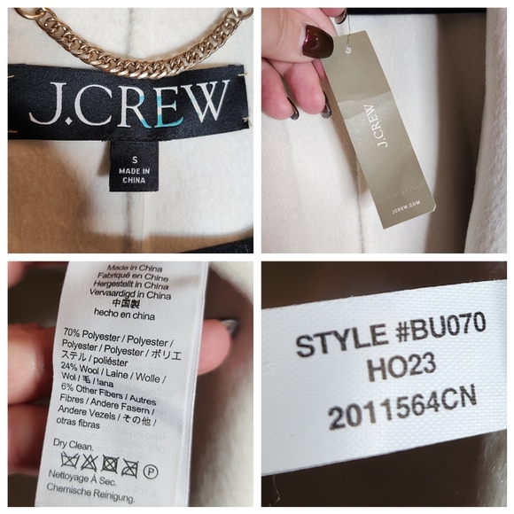 NWT J. Crew Wool Blend Harriet Trench Coat Double-faced Blend Beige Small - Picture 15 of 15